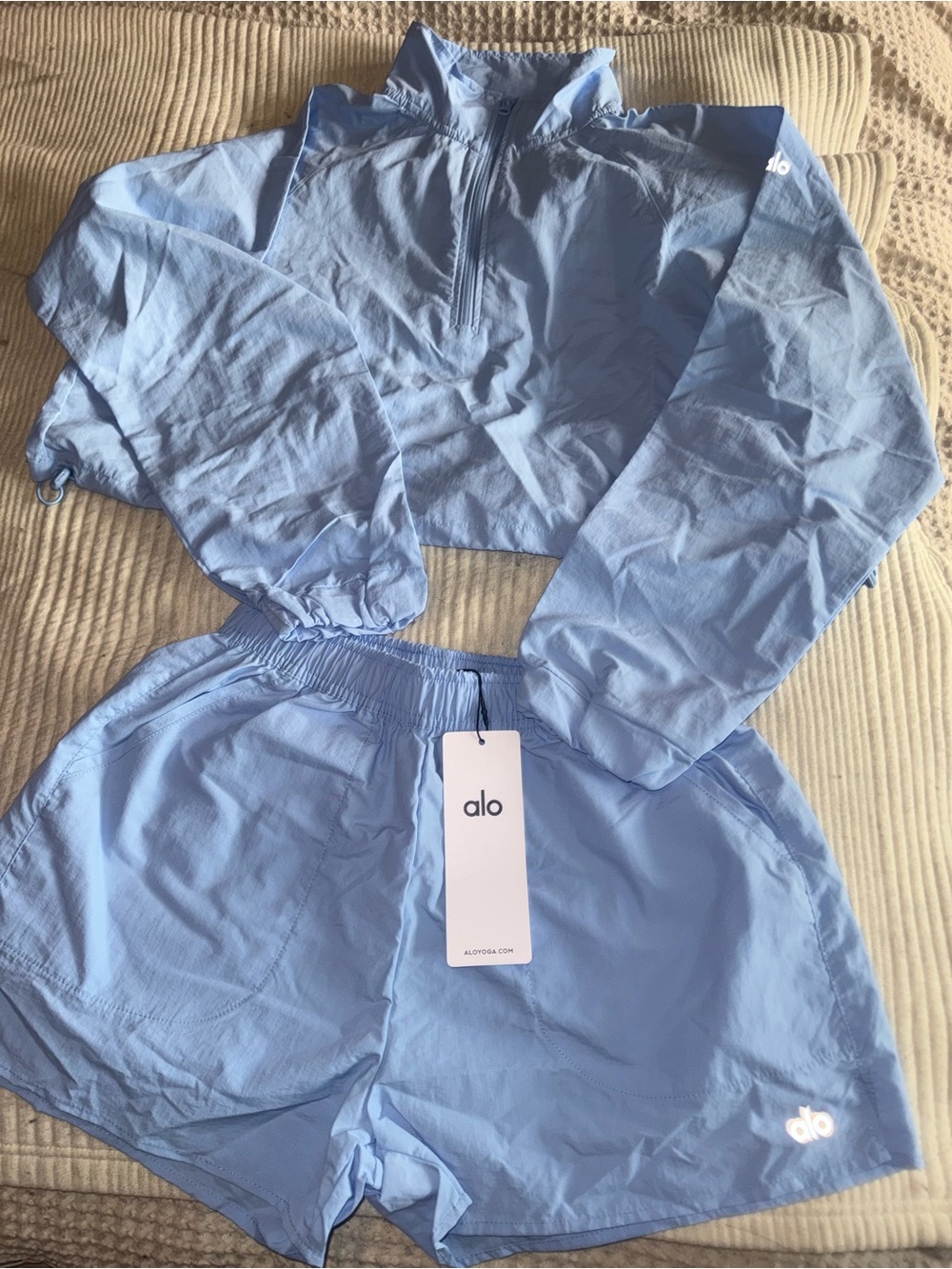 ALO Yoga Light Blue Athletic Shorts